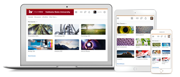 Computer, iPad, and cellphone featuring BlazeVIEW's homepage on their screens