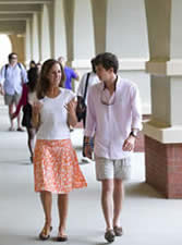 Students walking on campus
